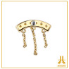 Fine oro 14k arrotondato Baguette Strass catene cacciavite interno