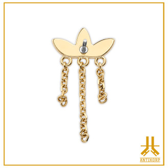 Punta Marquise Hammered in oro 14K senza filo
