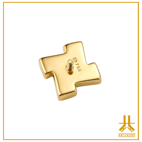 Testa d'oro 18 carati con strass incrociati