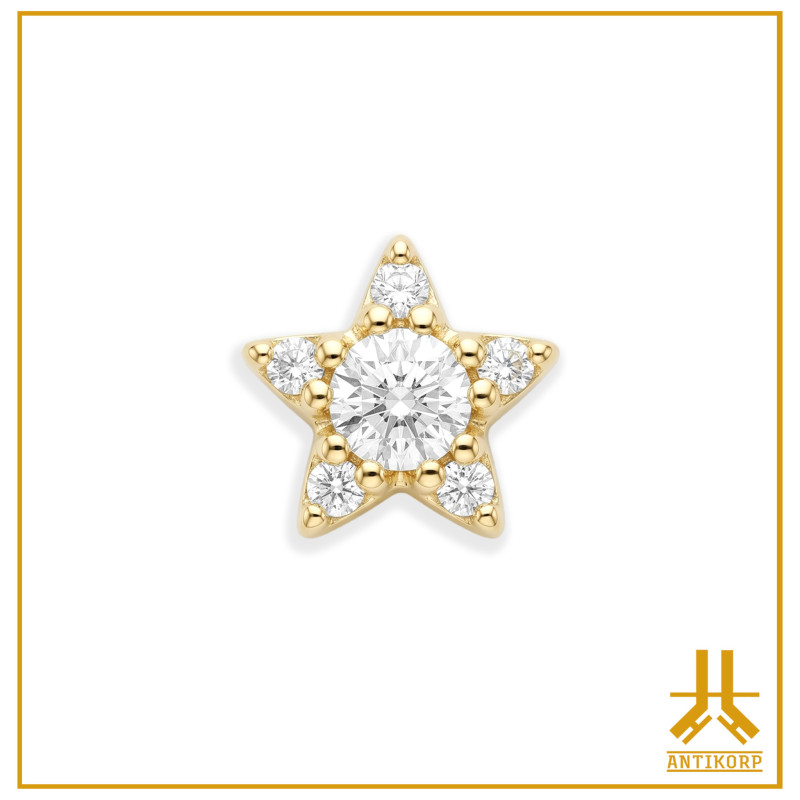 Cabeza Estrella de strass Swarovski de oro de 18 quilates