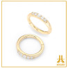 Anillo Clicker Oro 14k Lado Strass Corto