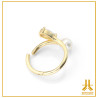 Clicker Ring 18K Gold Pearl + Swarovski Strass