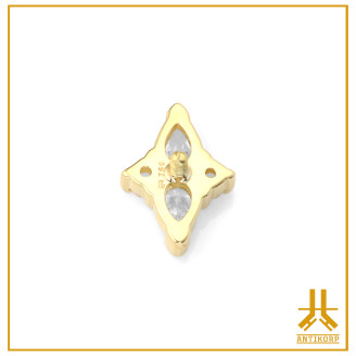 Cabeza de oro de 18 quilates PearQuad 4 strass n65