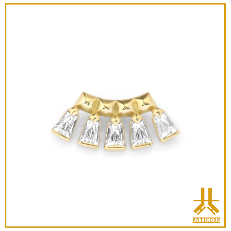 Cabeza 18K oro Gran Corona rhinestone n79
