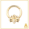 Clicker Ring 14k Gold Abeille Strass