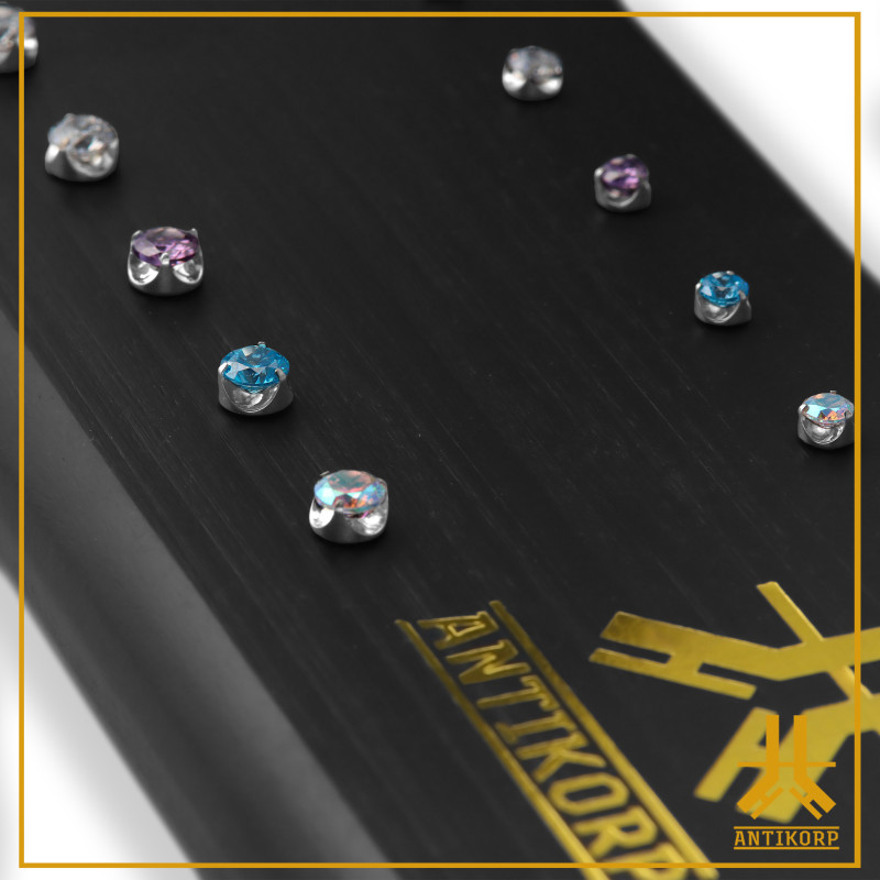 Display Assembled 18pcs Titanium End Cabochon Open Zircon