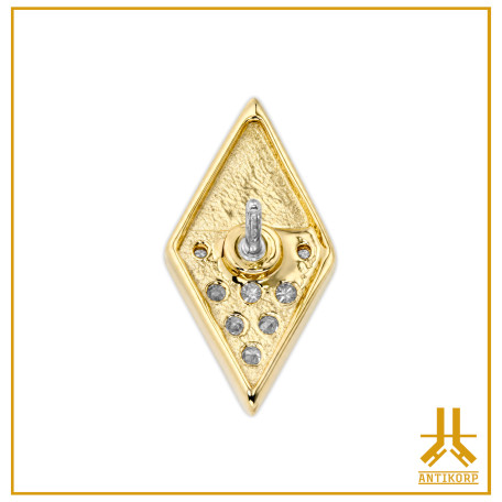 Jeweled Losange 14K gold Threadless tip