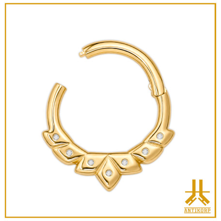 Clicker Ring 14k Gold Flora Strass