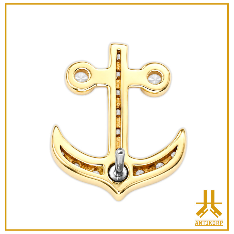 Ancora marina in oro 14K Threadless