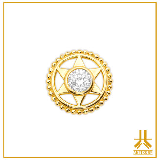 CircleStar Strass Blanco Oro 14K Punta sin Hilo