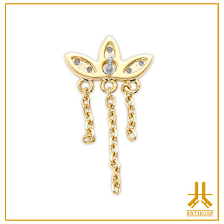 Marquise End Chains 14K Gold Threadless