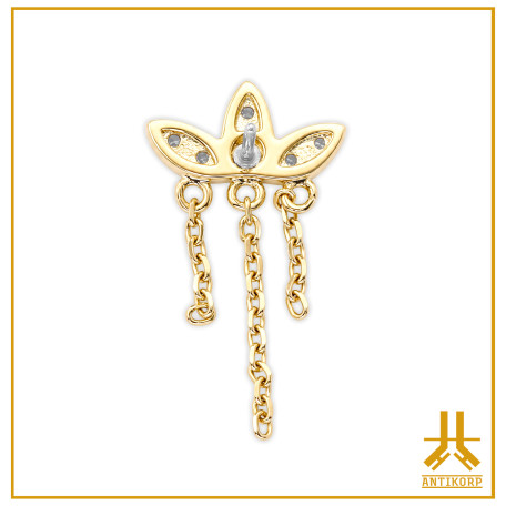 Marquise End Chains 14K Gold Threadless