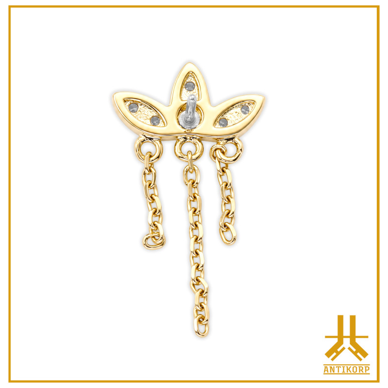 Marquise End Chains 14K Gold Threadless