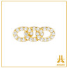 Triple Jeweled Link bit 14K gold Internal screwing