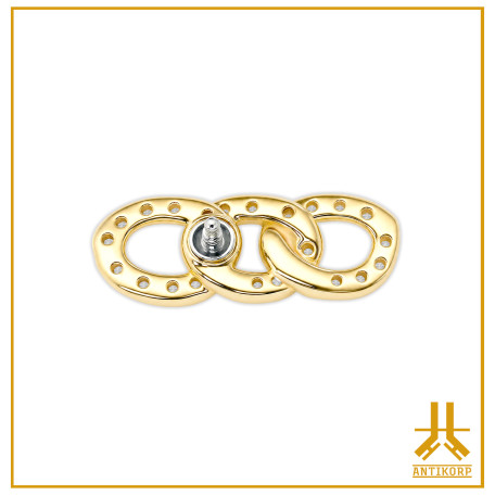 Triple Jeweled Link bit 14K gold Destornillador interno