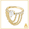 Anillo clicker triple cadena oro 14k strass V2