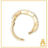 Anillo de oro de 14k Triángulo Corona Strass Clicker