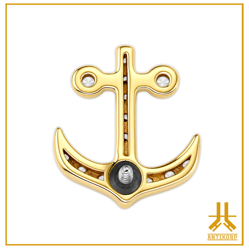 Marine Anchor bit 14K gold Internal screwing