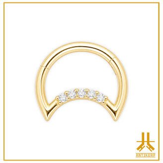 Clicker Ring 14k Gold Luna Strass