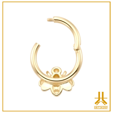 Clicker Ring 14k Gold Abeille Strass