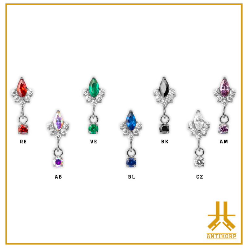 Titanium End F136 Crown Lotus Dangle