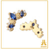 Titanium End F136 PVD Gold Marquises Diademe V4
