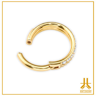 Clicker Ring Titanium F136 PVD Gold Crenelis