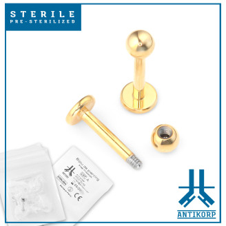 Labret Titanio PVD Oro Estéril Externo