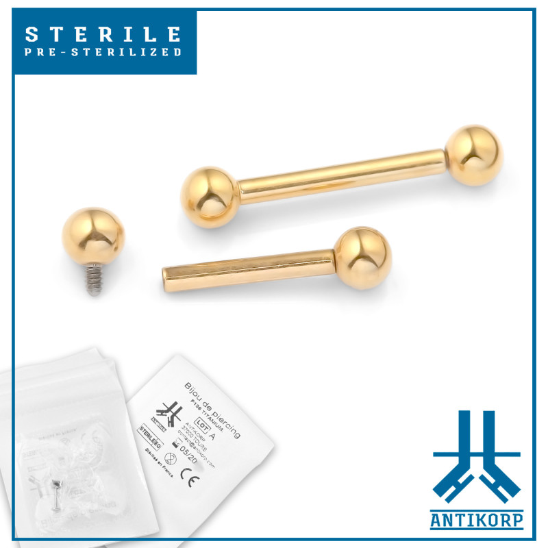 Microbarbell in titanio oro INTERNO sterile 1,2 mm