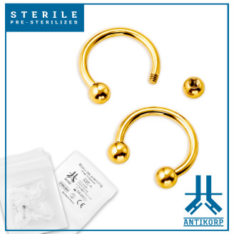 Ferro di cavallo esterno sterile in titanio PVD oro