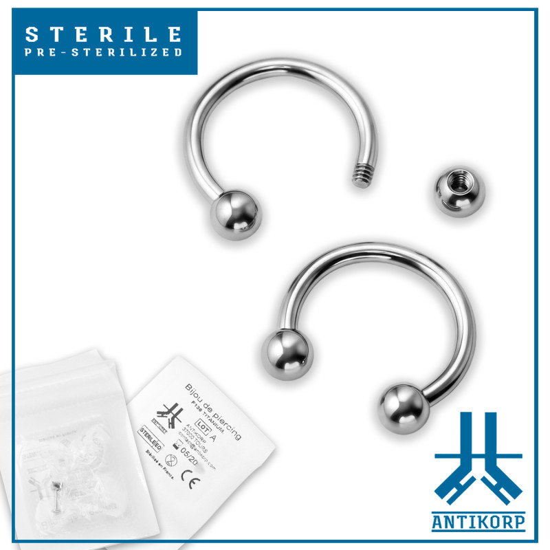 Ferro di cavallo sterile in titanio 1,2 mm esterno