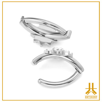 Navel Titanium Clicker Oval Bumpy Flower