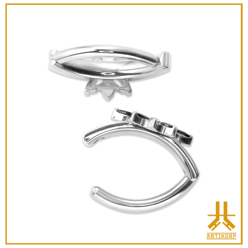 Navel Titanium Clicker Oval Bumpy Flower V2