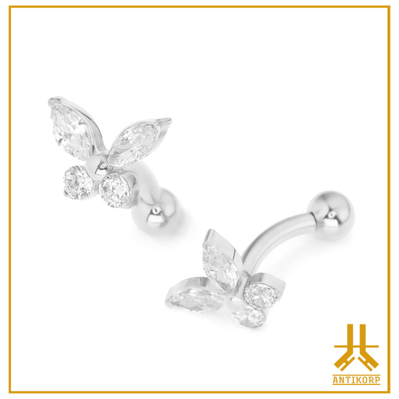 Microbanana Titanium F136 Strass Butterfly