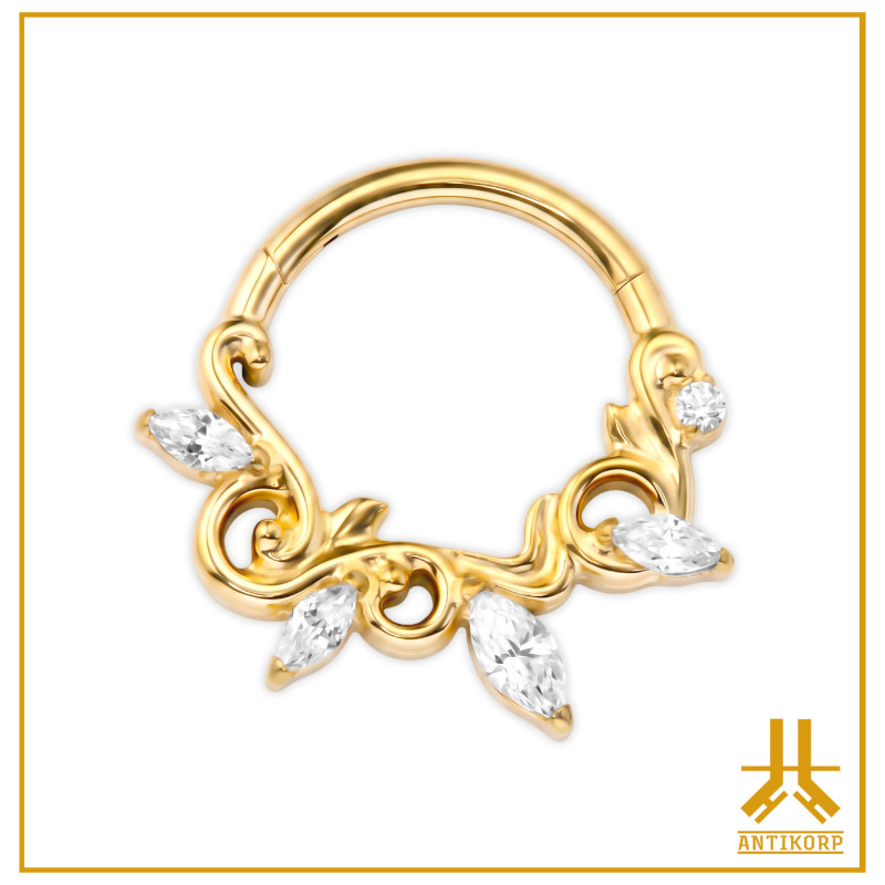 Clicker Ring Titanium F136 PVD Gold Enlumora