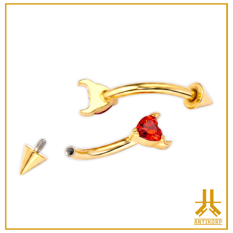Microbanana Titanium F136 PVD Gold Clusty Devil