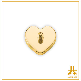 Titanium End F136 PVD Gold Origami Heart V3