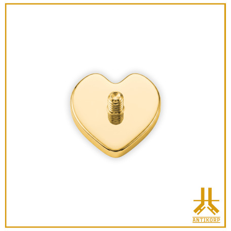 Titanium End F136 PVD Gold Origami Heart V3