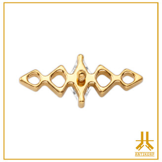 Titanium End F136 PVD Gold Diamond Arch