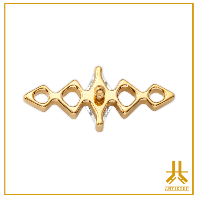 Titanium End F136 PVD Gold Diamond Arch