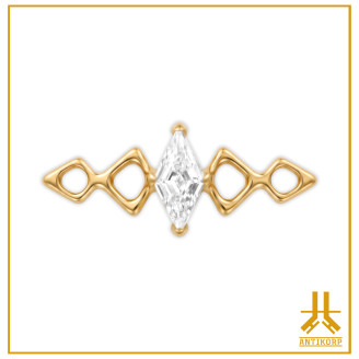 Titanium End F136 PVD Gold Diamond Arch