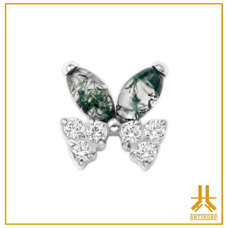 Titanium End F136 Diamond Butterfly