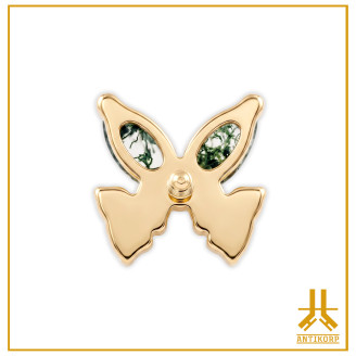 Embout Titane F136 PVD Gold Diamond Butterfly