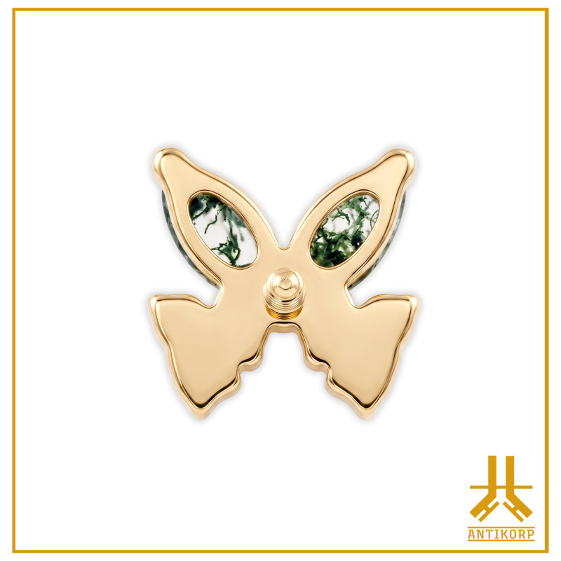 Embout Titane F136 PVD Gold Diamond Butterfly