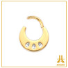 Clicker Ring Titanium F136 PVD Gold Strass Croissant