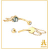 Titanium Navel Internal F136 PVD Gold Hexagone Chains