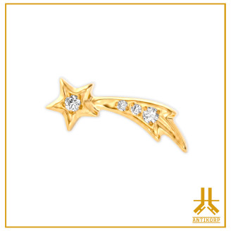 Titanium End F136 PVD Gold Shooting Stars