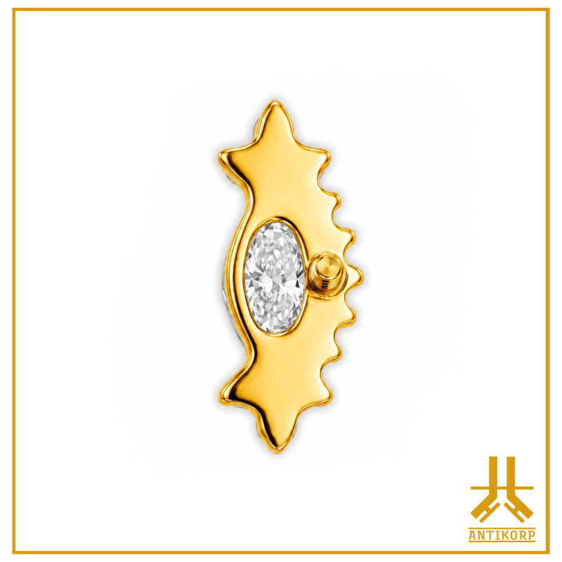 Titanium End F136 PVD Gold Royal Marquise