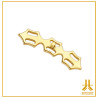 Titanium End F136 PVD Gold Triple Hexagon Strass