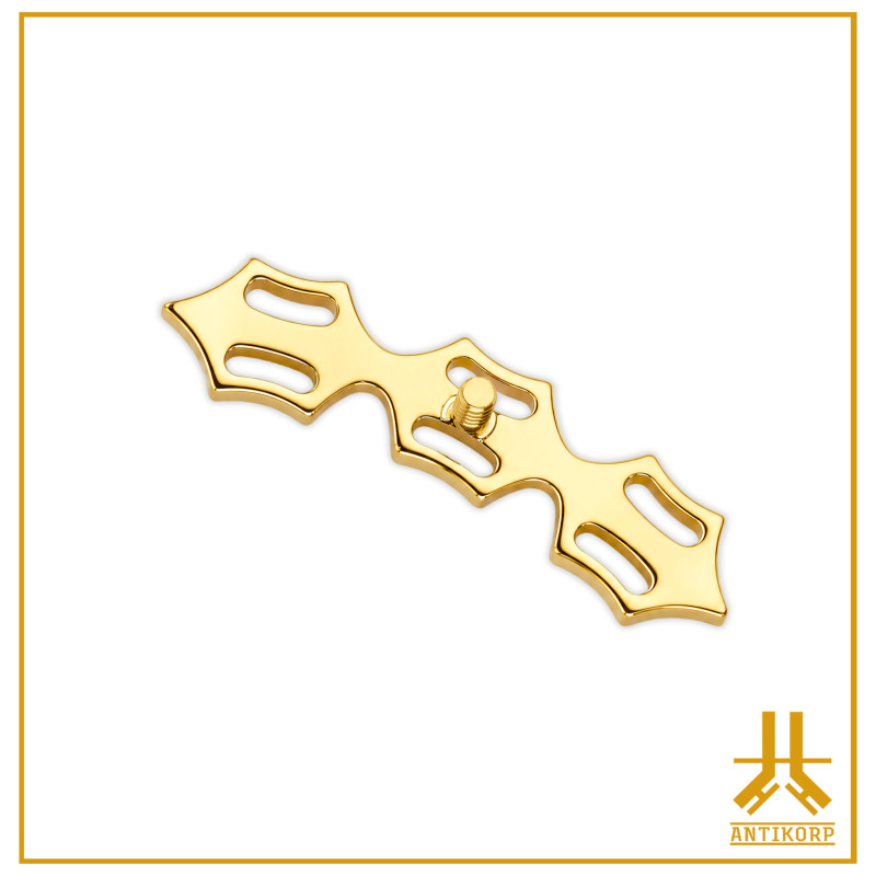 Titanium End F136 PVD Gold Triple Hexagon Strass